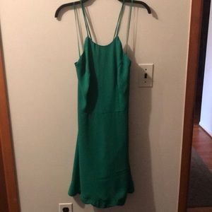 High Neck Cross Cross back Skater Dress